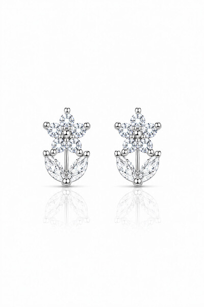 Foto Brinco pequeno flor ouro 18k