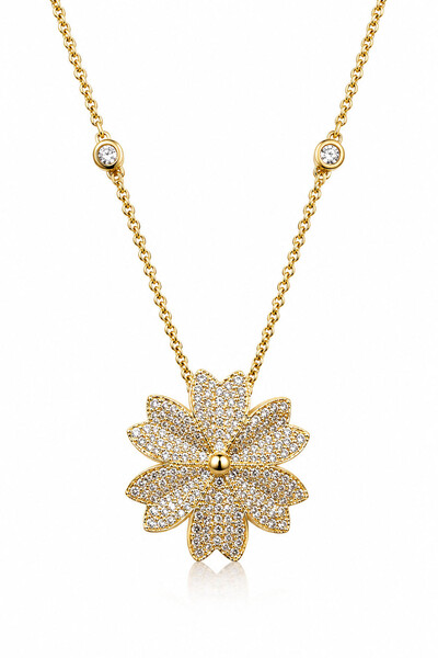 Foto Colar Flores Zircônia Ouro 18k