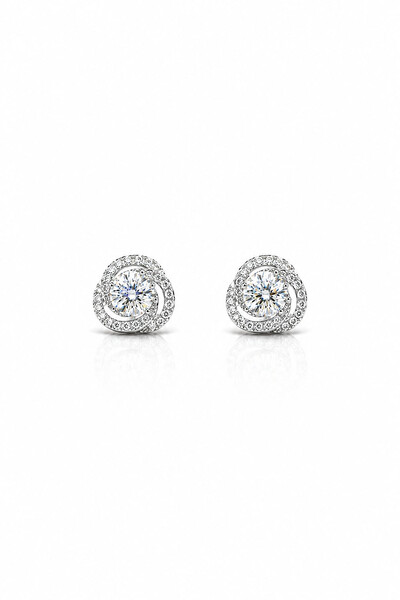 Foto Brinco Caracol 5mmMoissanite Prata 925 com Ródio branco