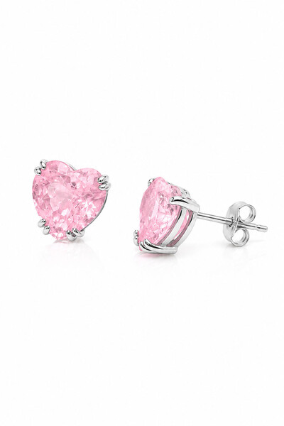 Foto Brinco Coração Fusion Rosa Turmalina P Ródio