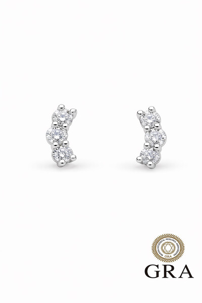 Foto Brinco Earcuff 3mm Moissanite Prata 925 com Ródio branco
