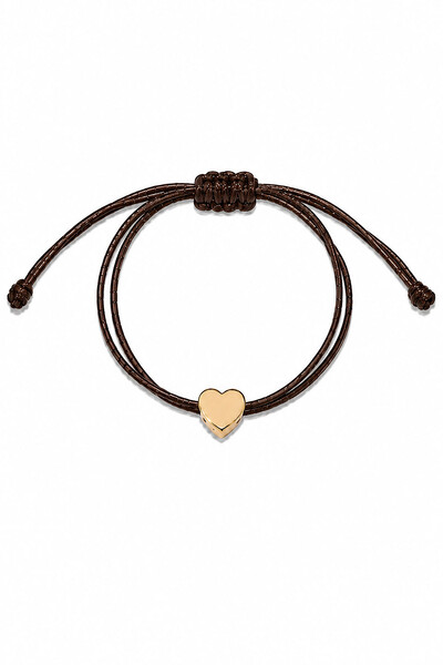 Foto Pulseira Pingente Coração Liso Marrom