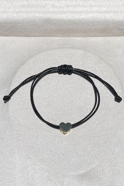 FotoPulseira Pingente Coração Liso Preta