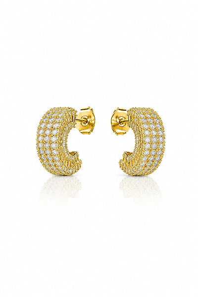 Foto Brinco Argola Daiana Zircônias Ouro 18k