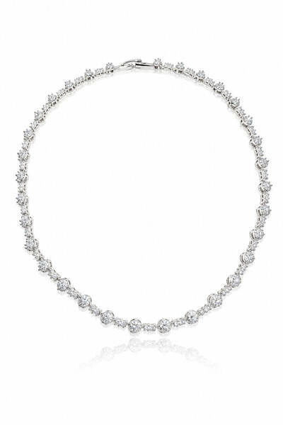 Foto Colar Riviera Flores Zircônia Ródio Branco