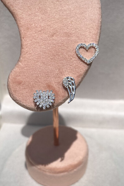 FotoBrinco Coração Zircônias Prata 925