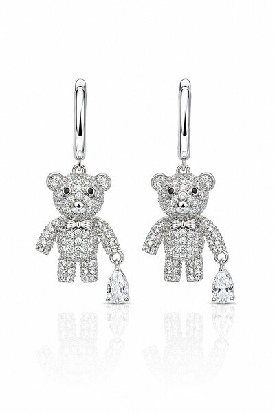 Foto Brinco Argola Teddy Zircônia Ródio Branco