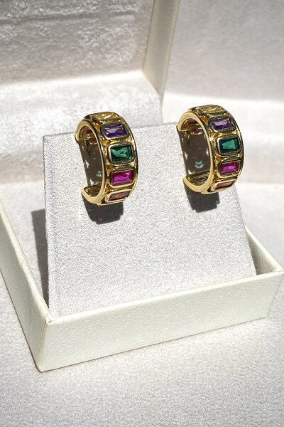 FotoBrinco Argola Colorida Ouro 18k