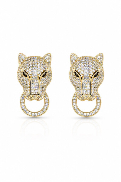 Foto Brinco Leopardo Zircônias Ouro 18k