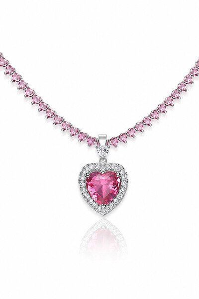 Foto Colar Riviera 3mm Zircônia Rose Ródio Branco