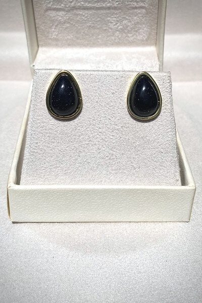 Foto Brinco Gota Pedra Estrela Ouro 18k