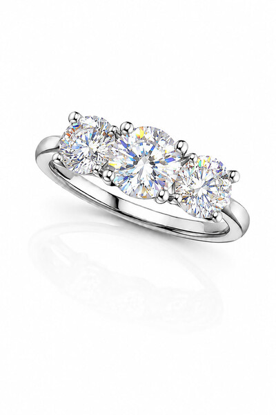 Foto Anel Moissanite Aparador Pedra Central 6MM Prata 925 Ródio Branco