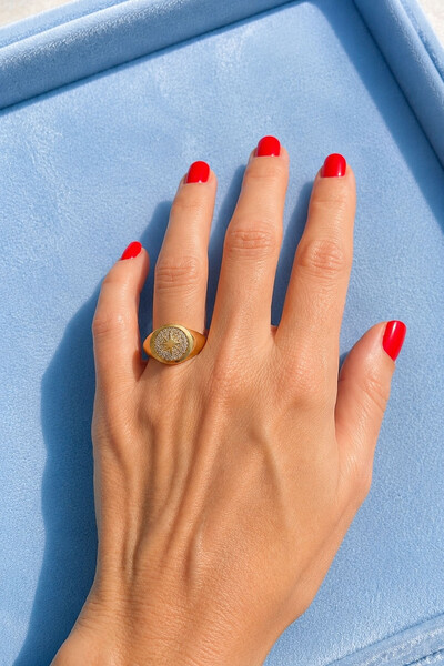 Foto Anel Estrela Zircônia Ouro 18k