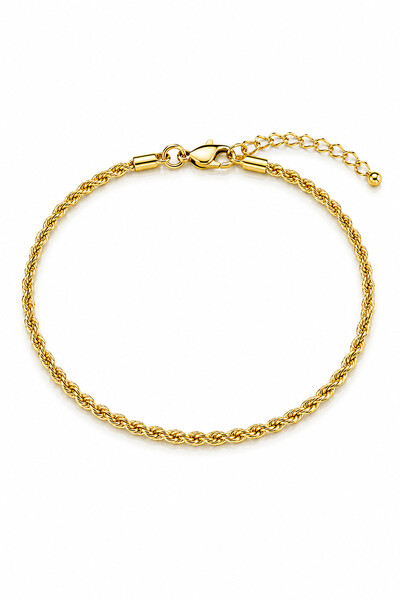 Foto Tornozeleira Cordão Trançado 2mm Ouro 18k