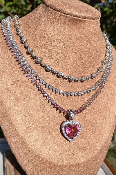 FotoColar Riviera Flores Zircônia Ródio Branco