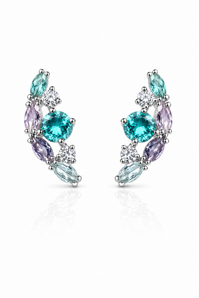 Foto Brinco Earcuff Candy Colors Zircônias Ródio