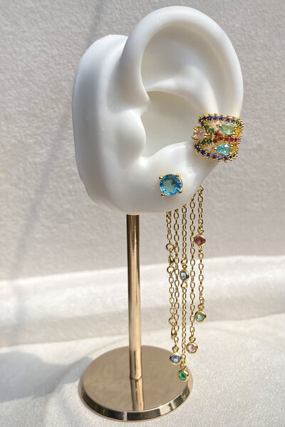 FotoBrinco Franja Pontos de Luz Zircônias Coloridas