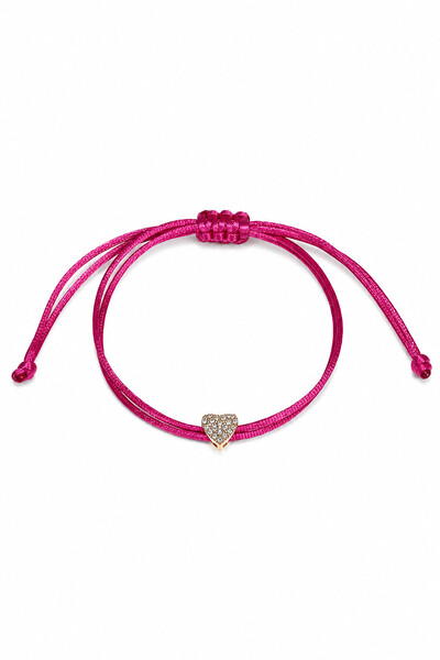 Foto Pulseira Pingente Coração P Zircônias Pink