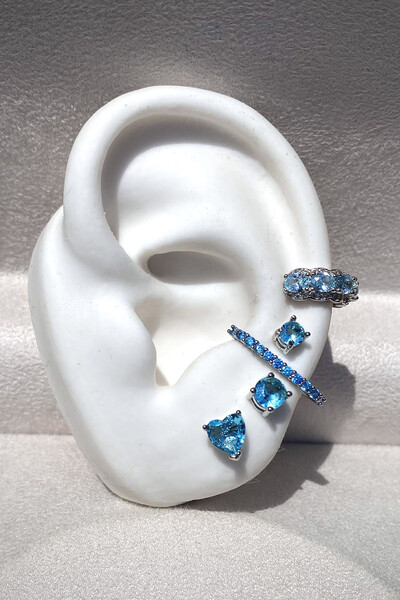 Brincos Kit Aqua Marine Shine