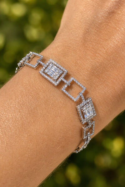 Foto Pulseira Riviera Retangular Zircônias