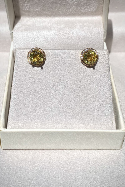 Foto Brinco Ponto Luz Yellow Fancy Com Zircônias Ouro 18k