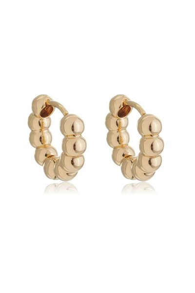 Foto Brinco Argola Bolinha P Ouro 18k
