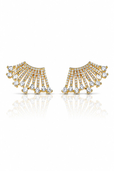 Foto Brinco Earcuff Zircônias Ouro 18k