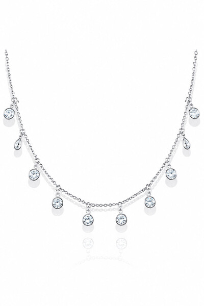 Foto Colar Choker Ponto de Luz Ródio Branco