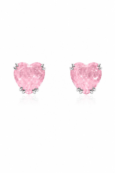 Foto Brinco Coração Fusion Rosa Turmalina P Ródio