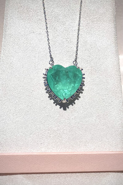 Foto Colar Coração Turmalina Fusion Ródio Branco