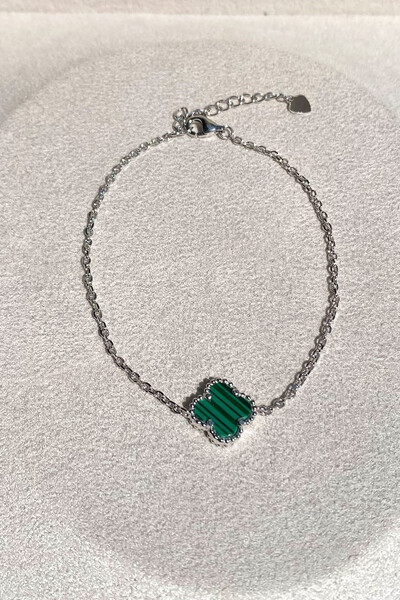Foto Pulseira Trevo Malaquita P