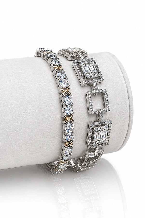 Pulseira Riviera Retangular Zircônias
