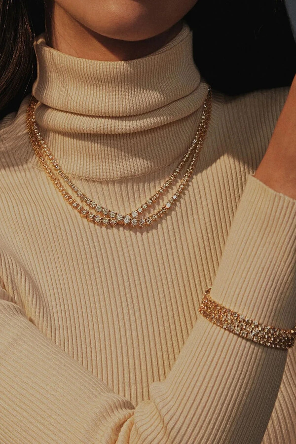 Colar Riviera Liz Zircônia Gold Ouro 18k