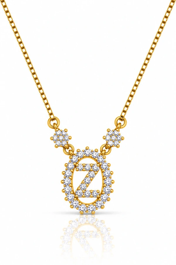 Colar Inicial Letra Z Pequena Banhado no Ouro 18k
