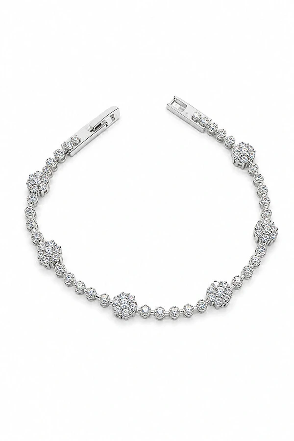 PUlseira Riviera Flower Zircônia - 18cm
