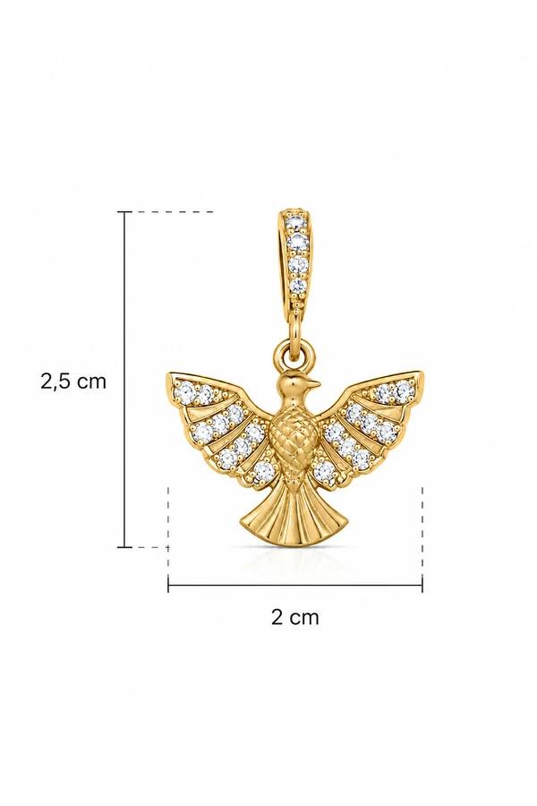 Pingente Espírito Santo Zircônias Banhado Ouro 18k