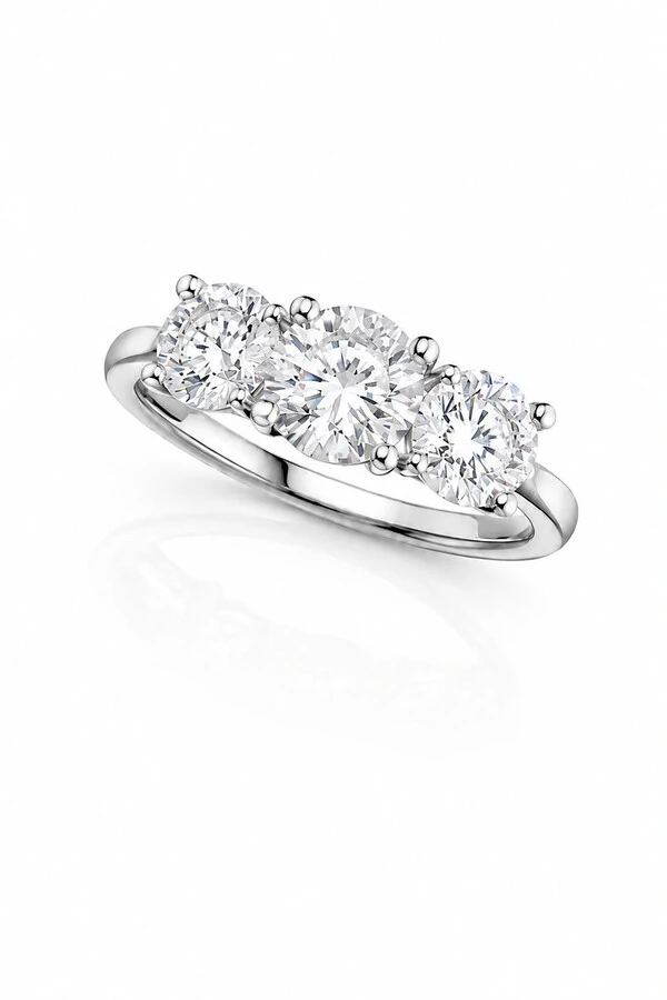 Anel Moissanite Aparador Pedra Central 6MM Prata 925 Ródio Branco