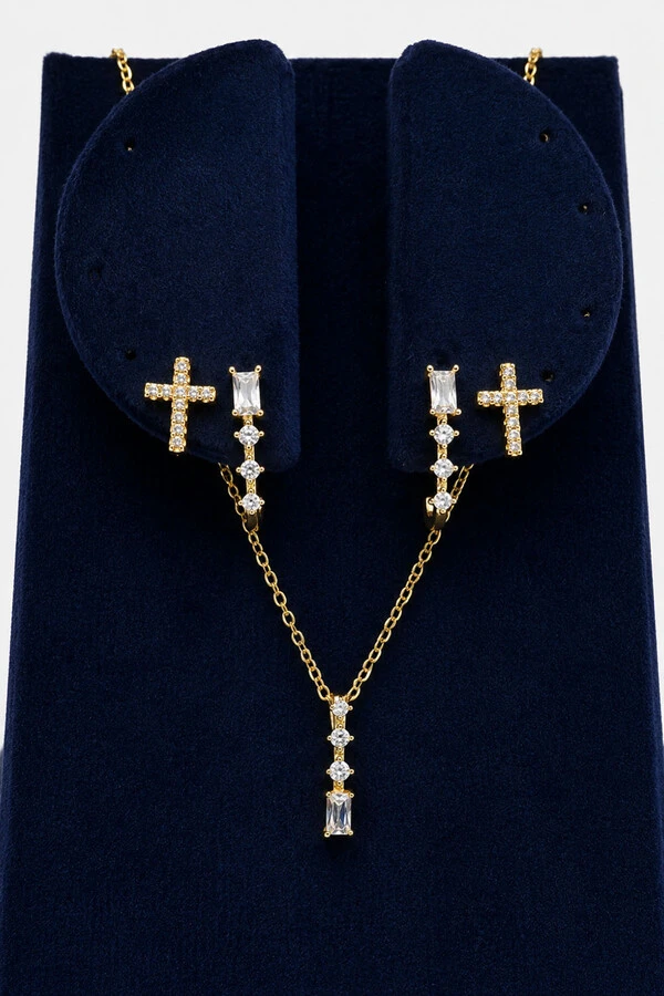 Conjunto Earhook Palito Ouro 18k