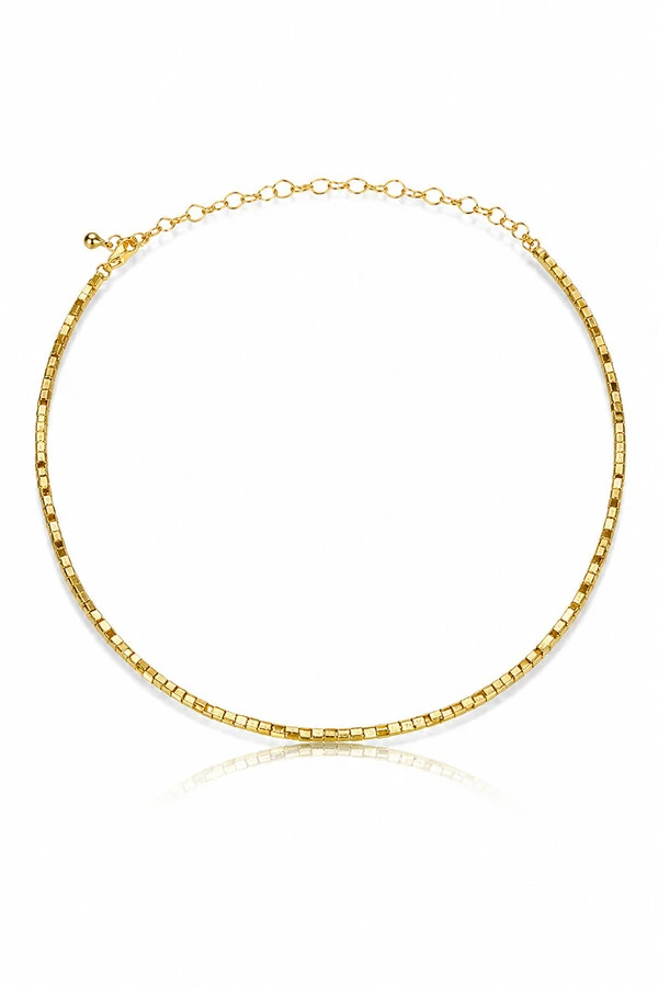 Colar Choker Canutilho Metal Ouro 18k