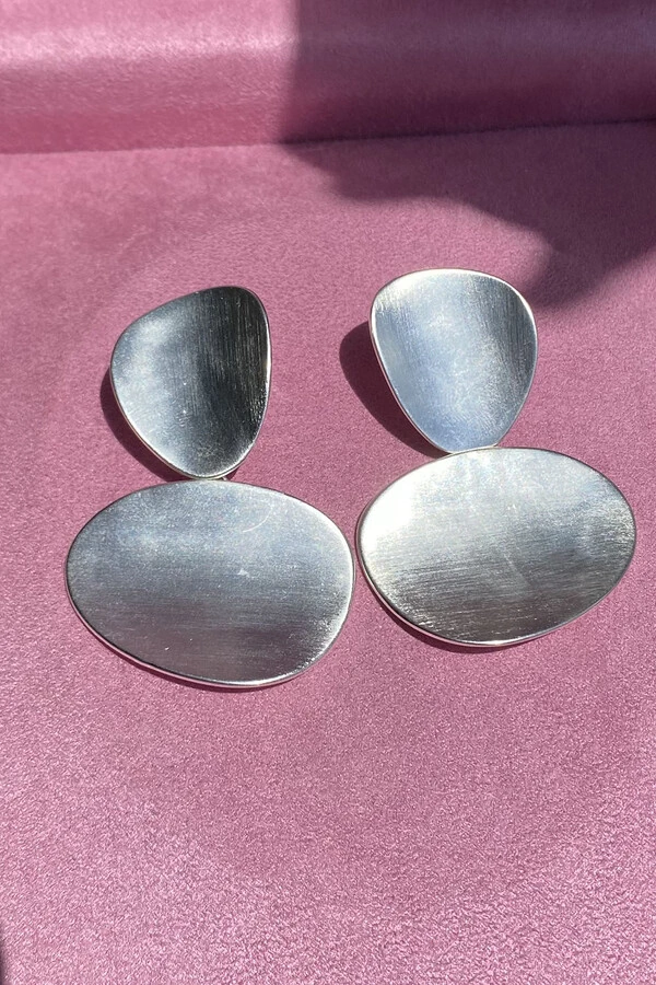 Brinco Sofia Escovado Ródio Branco