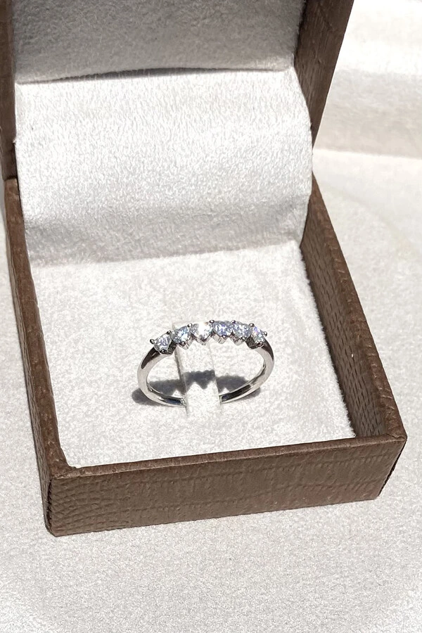 Anel Moissanite Aliança 3MM Prata 925 Ródio Branco