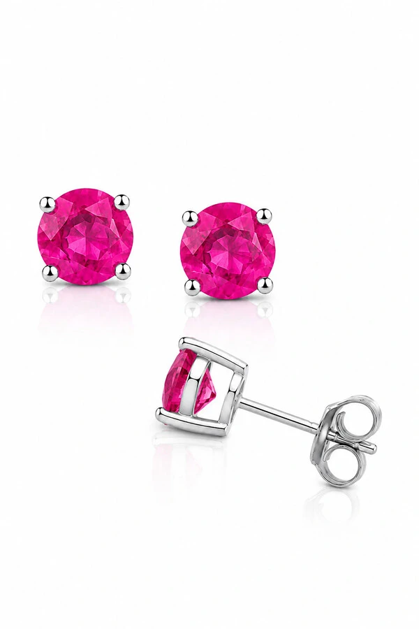 Brinco Círculo Pink Fusion 6 mm Prata 925