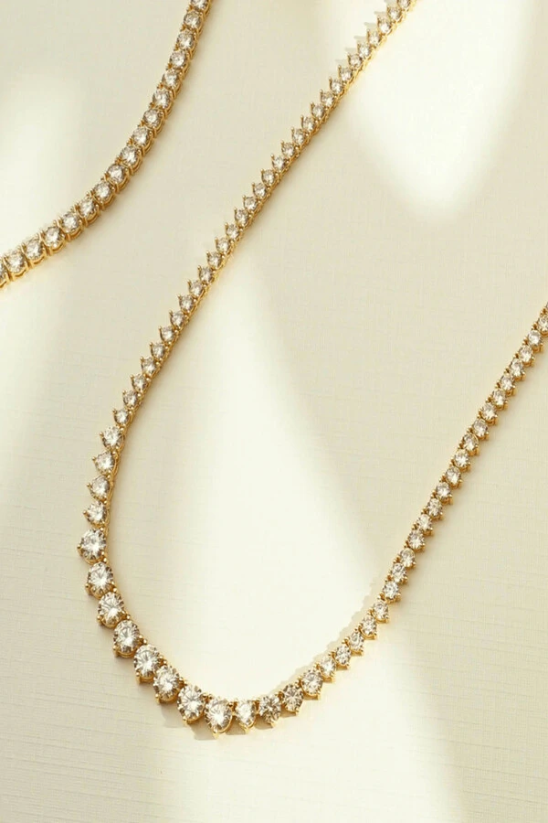 Colar Riviera Liz Zircônia Gold Ouro 18k