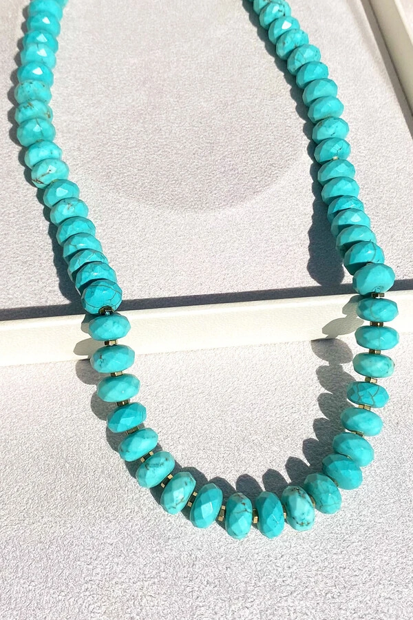 Colar Pedra Turquesa Letícia Ouro 18k