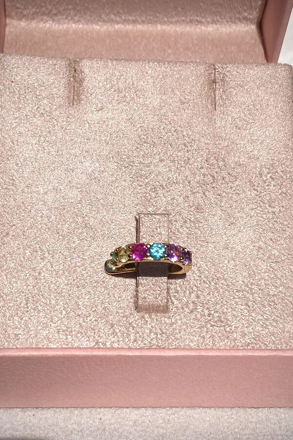 Fake Piercing JULY Zircônias Coloridas Ouro 18k