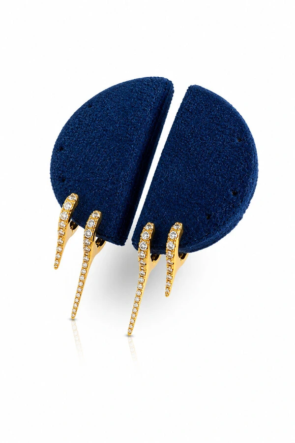 Brinco Dupla Argola Luiza Zircônia Ouro 18k