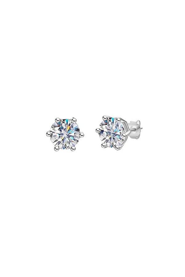 Brinco Ponto Luz 5mm Moissanite Prata 925 com Ródio branco