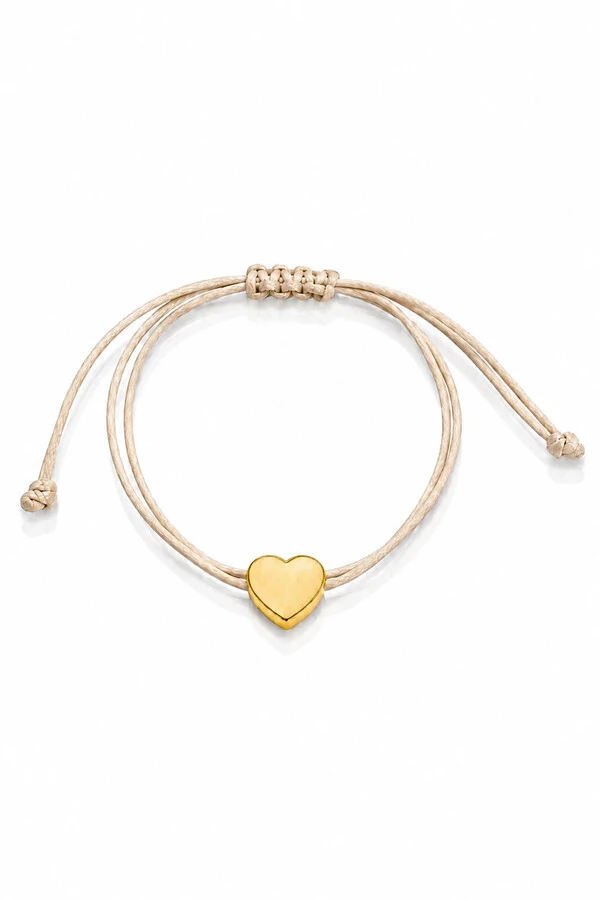Pulseira Pingente Coração Liso Nude