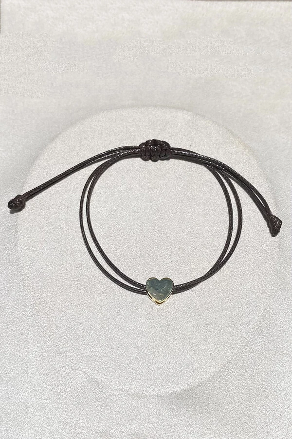 Pulseira Pingente Coração Liso Marrom