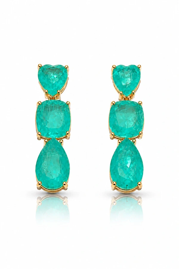 Brinco Turmalina Fusion Love Ouro 18k